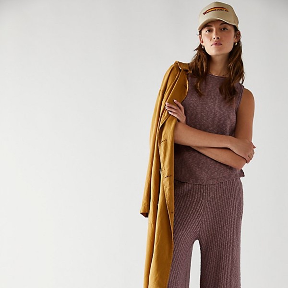 Free People Adelaide sweater set (elderberry tea)